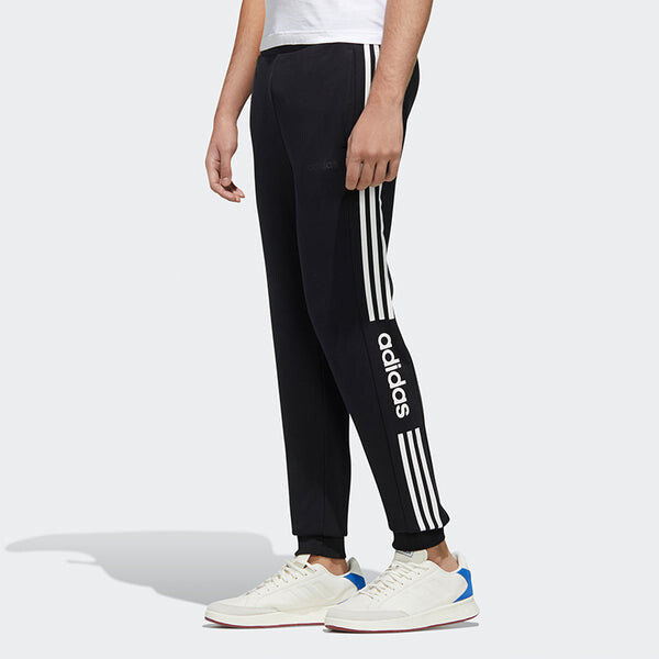 Спортивные штаны adidas neo M Esntl 3S Contrasting Colors Stripe Sports Pants Black, черный — фото 3