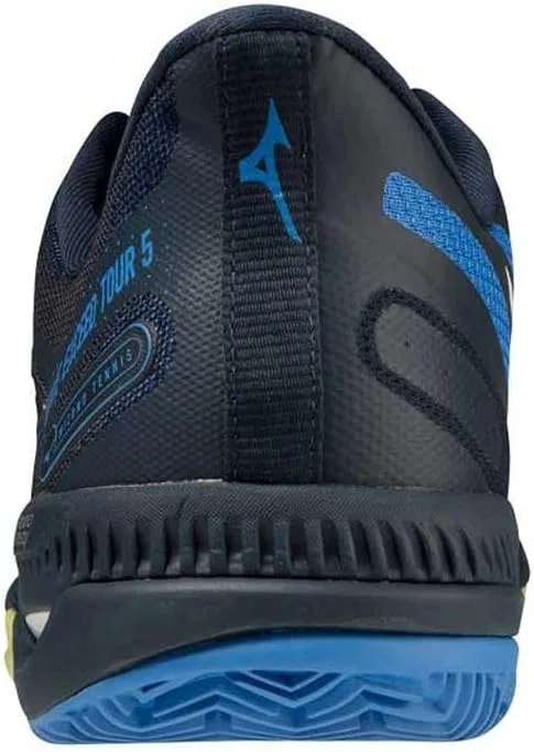 Мужские теннисные кроссовки Mizuno Wave Exceed Tour 5 CC, Total Eclipse Neolime Super Sonic — фото 2