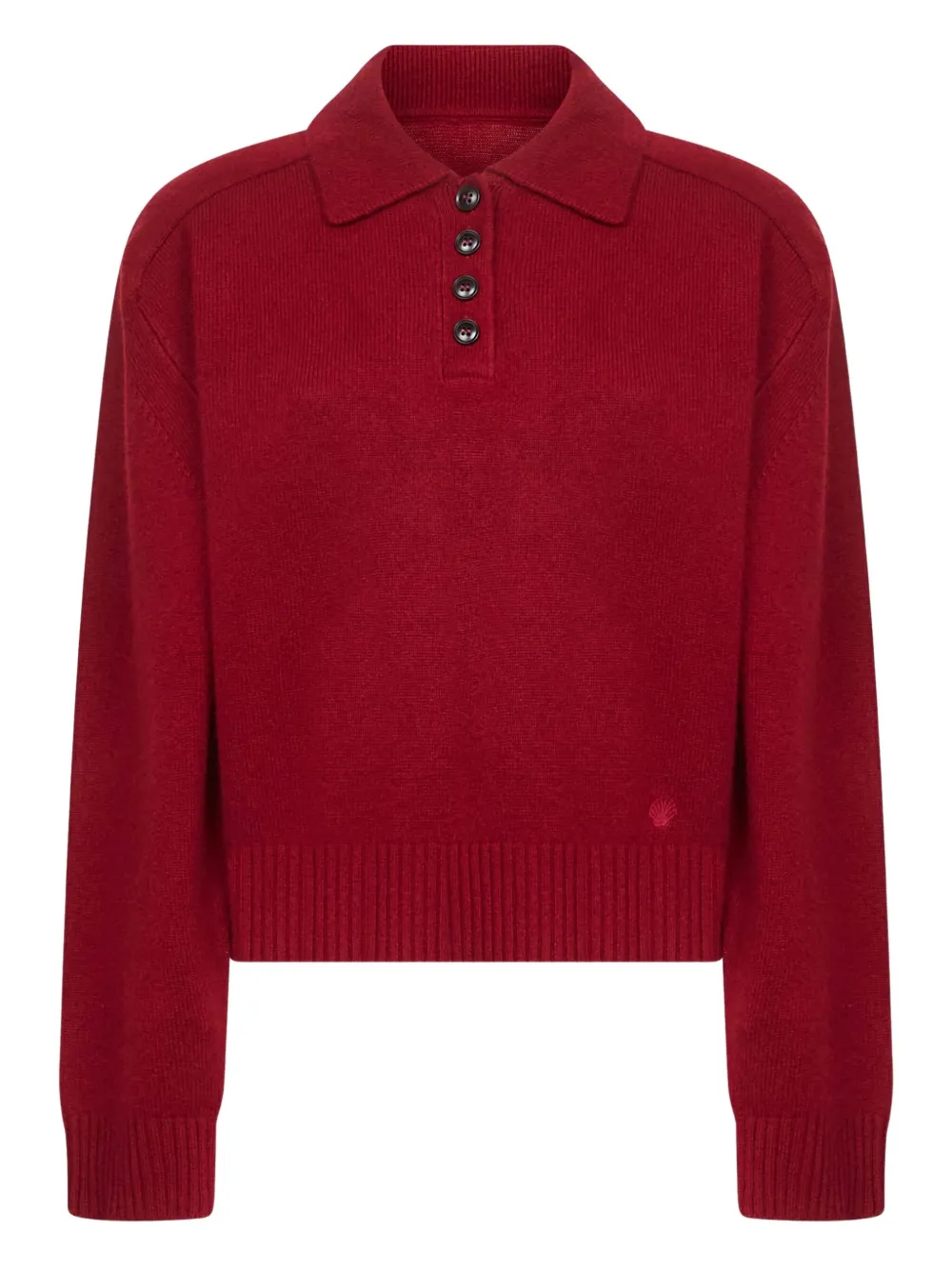 

Вязаная поло с пуговицами LouLou de Saison, красный