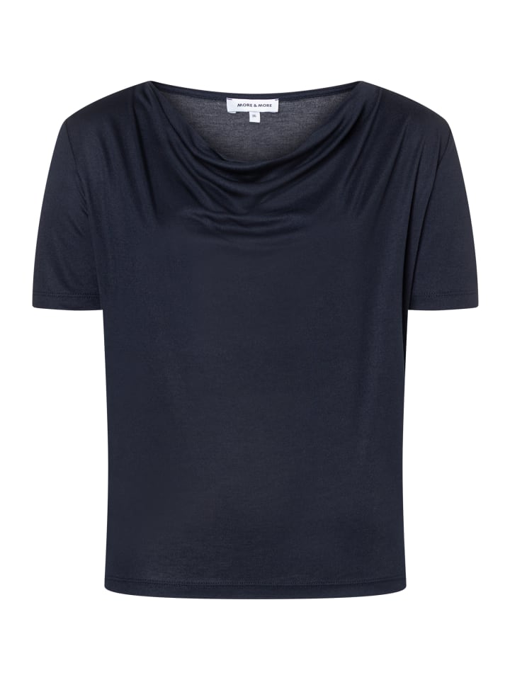 

More & More Женская футболка с ниспадающим вырезом темно-синего цвета, Синий, More & More Женская футболка с ниспадающим вырезом темно-синего цвета