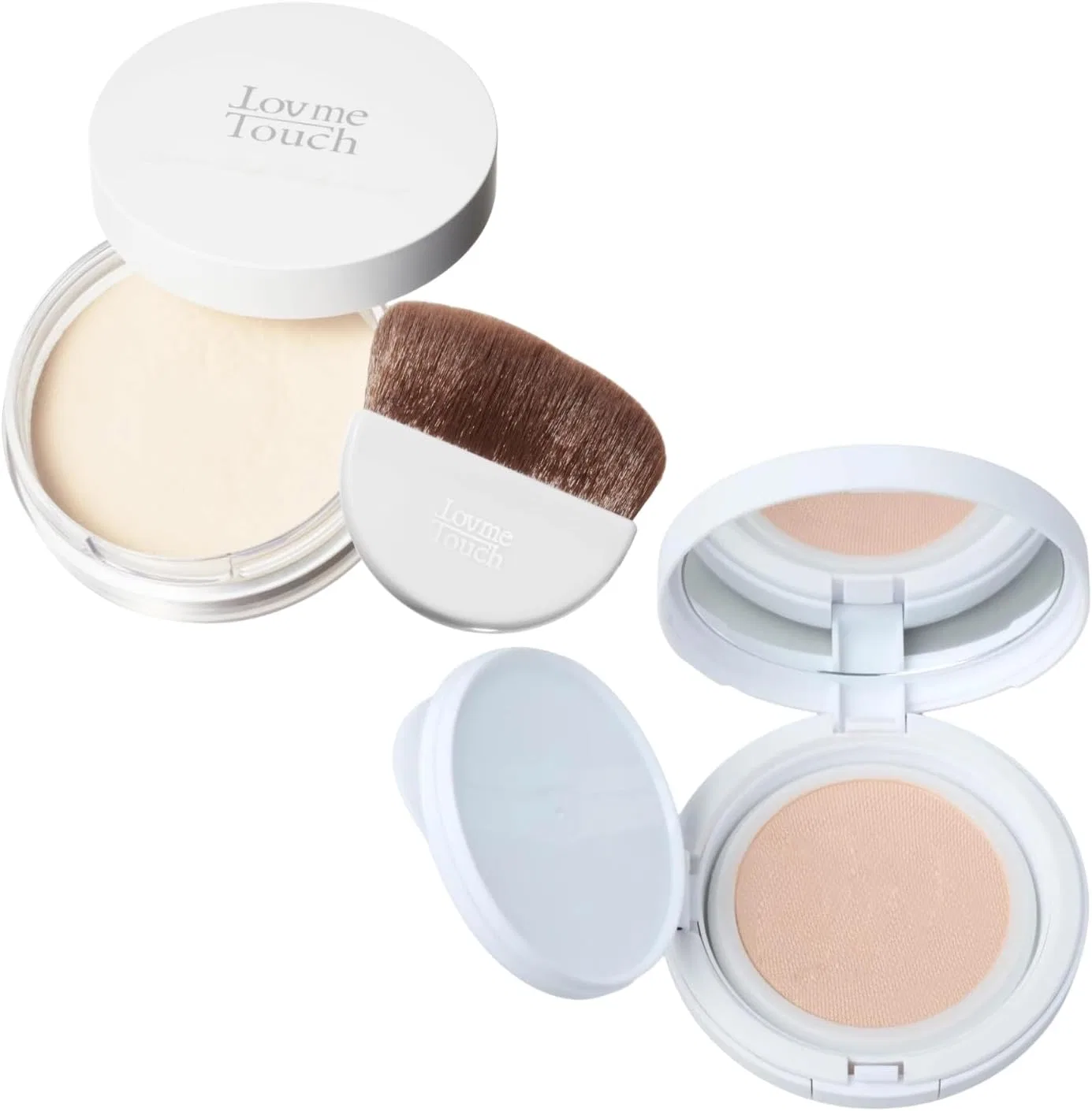 Пудра для лица компактная UV Love Me Touch с кистью + тональный крем N00 (Bright)
