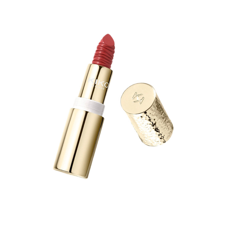 Помада Gold Reflections Gleam & Care Lipstick SPF30 кремовая питательная губная помада 07 Alluring Red 3,5 г KIKO Milano — фото 3