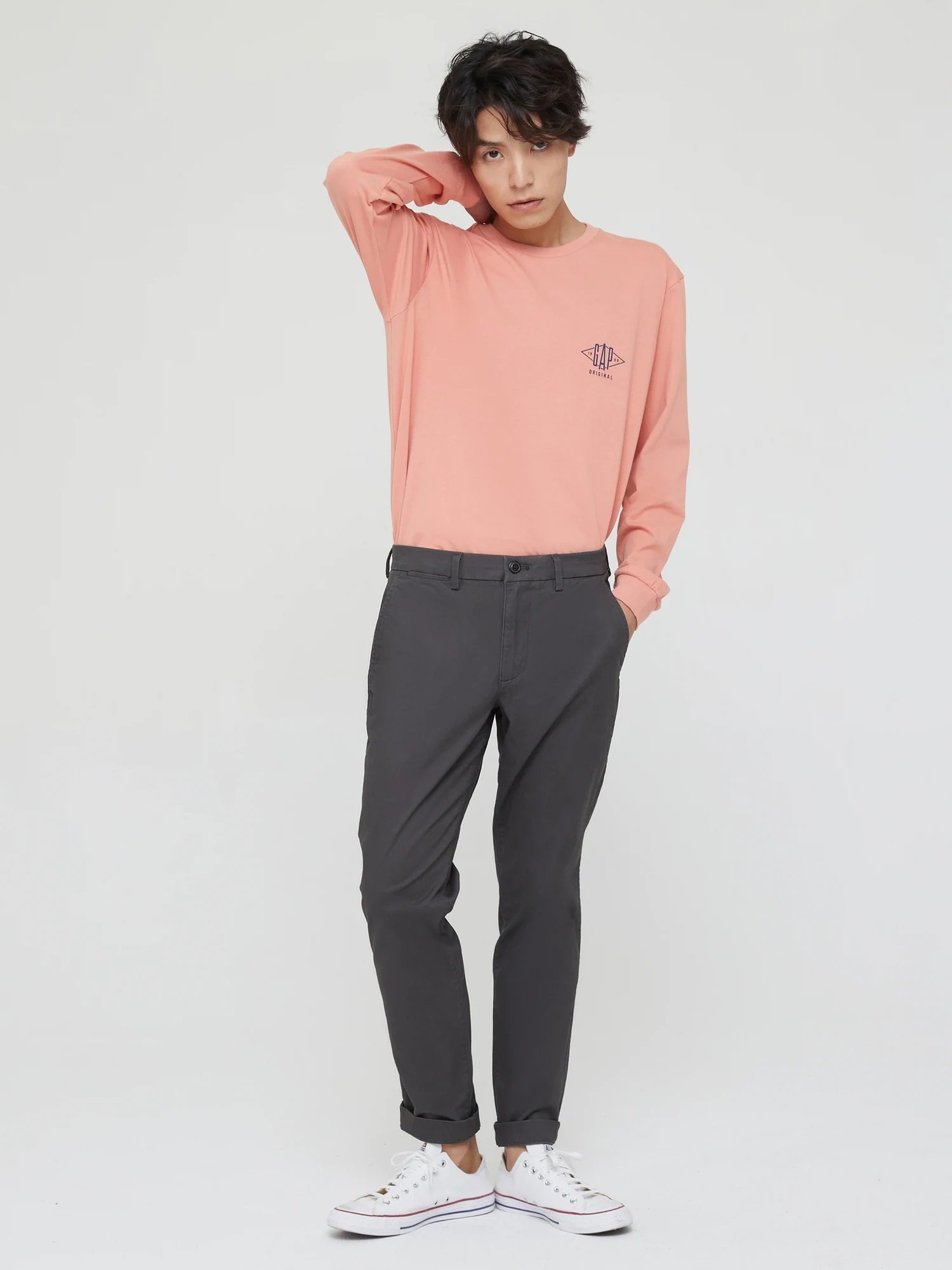 Брюки Gapflex Essential Khaki Slim Fit Gap, SOFT_BLACK — фото 4