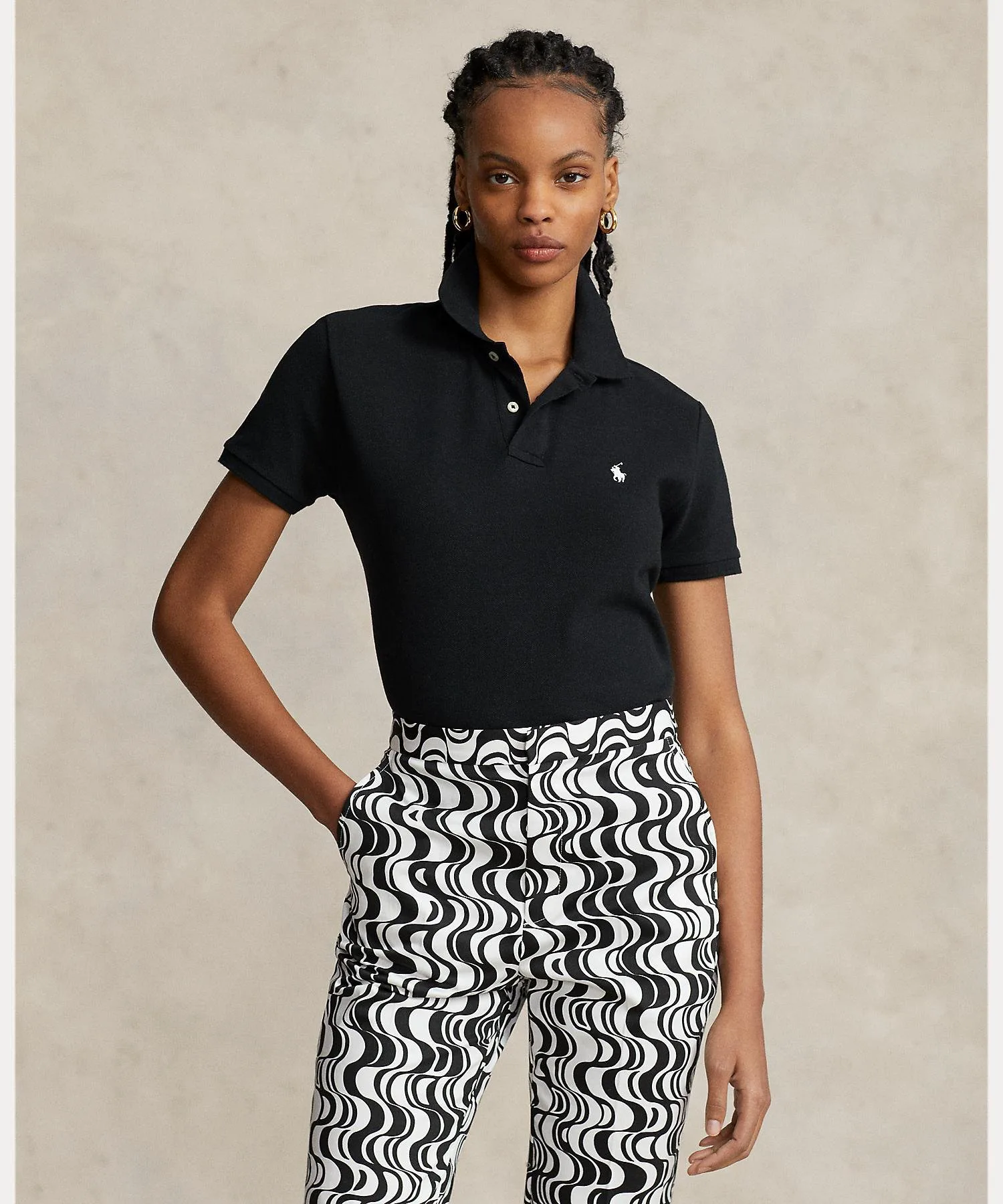 Классическая сетчатая рубашка-поло Polo Ralph Lauren, 001 Black