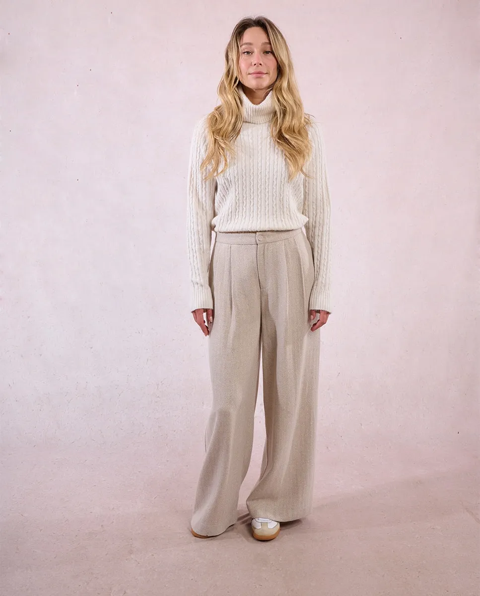 

Женские длинные брюки с полосками Molly Bracken, бежевый