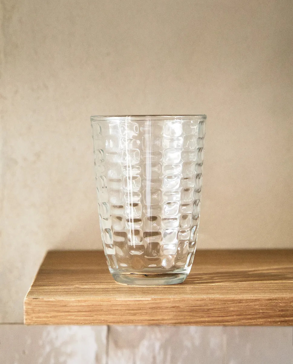 

Приподнятый стакан квадратной формы Zara Home, прозрачный