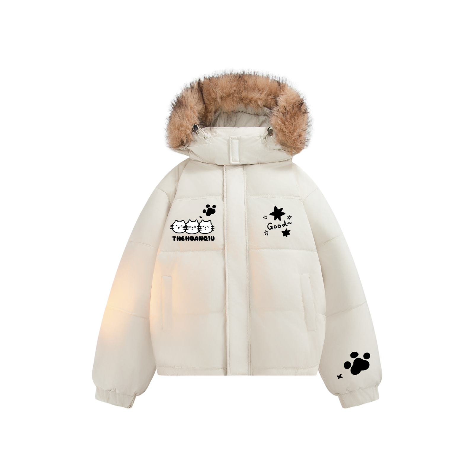 

Пуховик Unisex Thickened Puffer HUANQIU, бежевый оранжевый