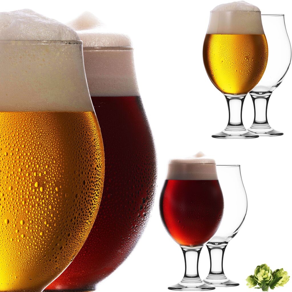 

PLATINUX Beer Tulips Набор пивных бокалов, 6 шт. 500 мл (макс. 560 мл) Пивные кружки из стекла Пивные бокалы Snifter Pilsner Бокал Altbier, прозрачный