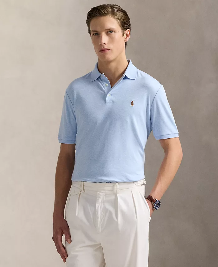 

Мужская поло Slim Fit из мягкого хлопка по индивидуальному заказу Polo Ralph Lauren, синий
