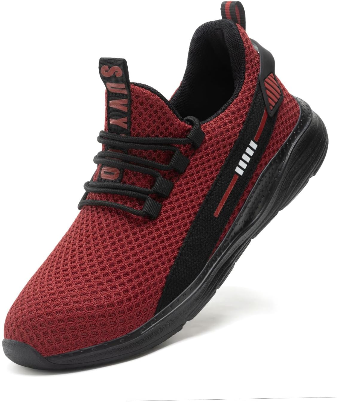 

Мужская обувь с стальным носком, защита от проколов, удобные кроссовки, легкие, дышащие, противоскользящие строительные туфли Suvysoo, красный