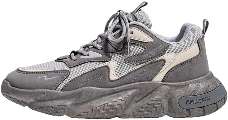 

Мужские модные кроссовки, повседневный спортивный стиль, легкие беговые кроссовки на шнуровке, универсальный полосатый геометрический дизайн в виде собаки, искусственный верх, тканевая ткань для походов и повседневной ношения Hoalox, серый