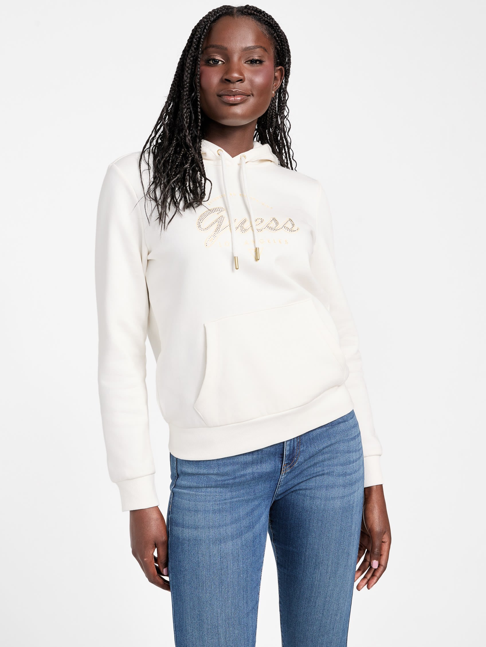 

Худи с логотипом Eco Itzel Guess Factory, цвет spirit white