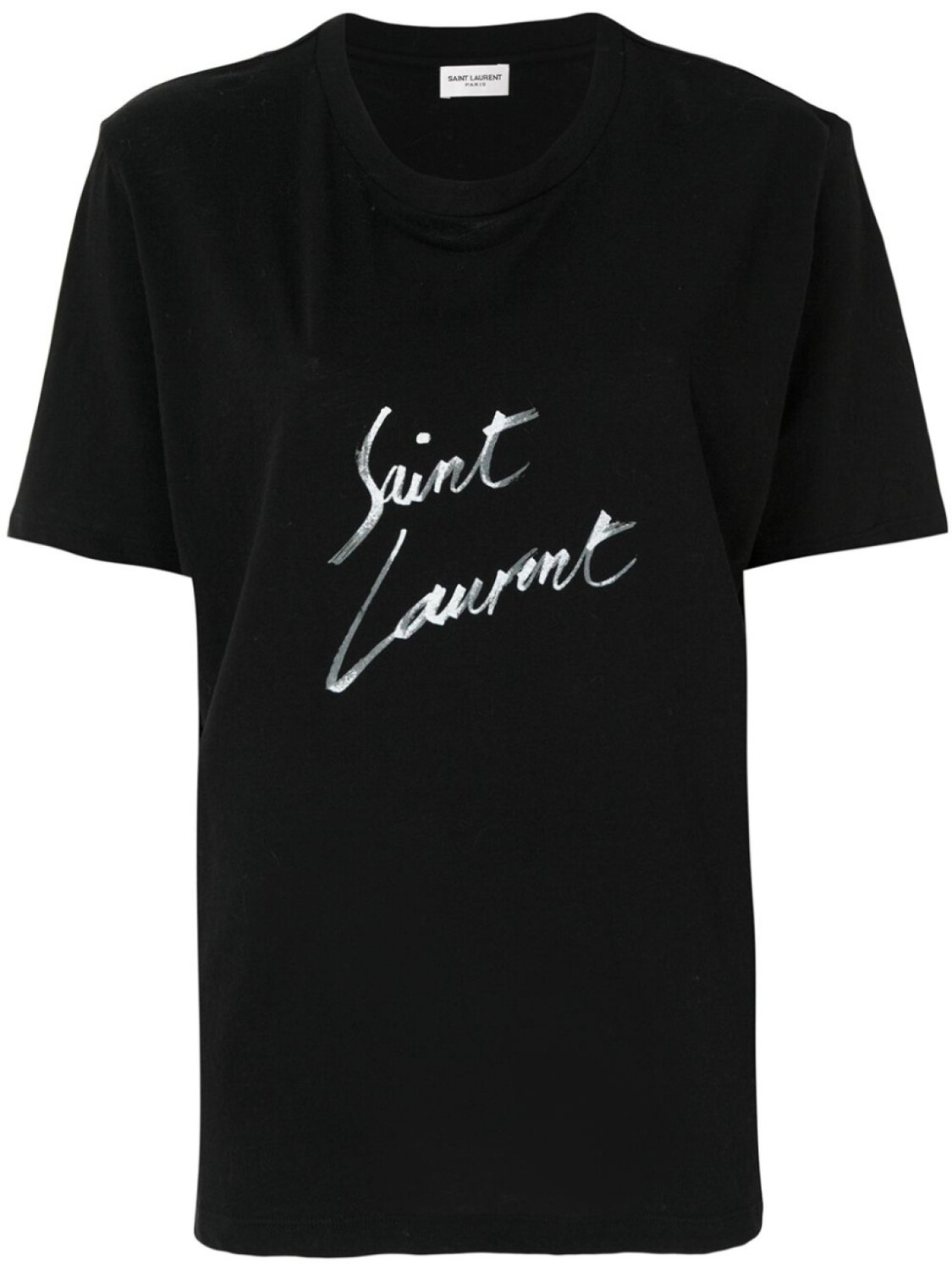 

Футболка с круглым вырезом и логотипом Saint Laurent, черный