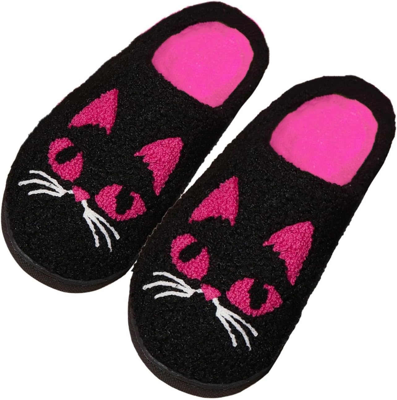 

Домашние тапочки на Хэллоуин для женщин и мужчин, в стиле ретро, удобные, комфортные для спальни и улицы, мягкие, плюшевые, пушистые, зимние Generic, розовый