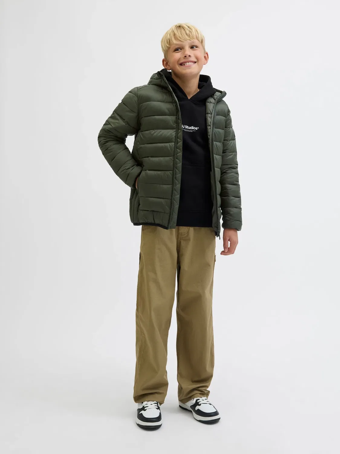 Стеганая куртка с капюшоном JACK & JONES Junior, rosiny — фото 4