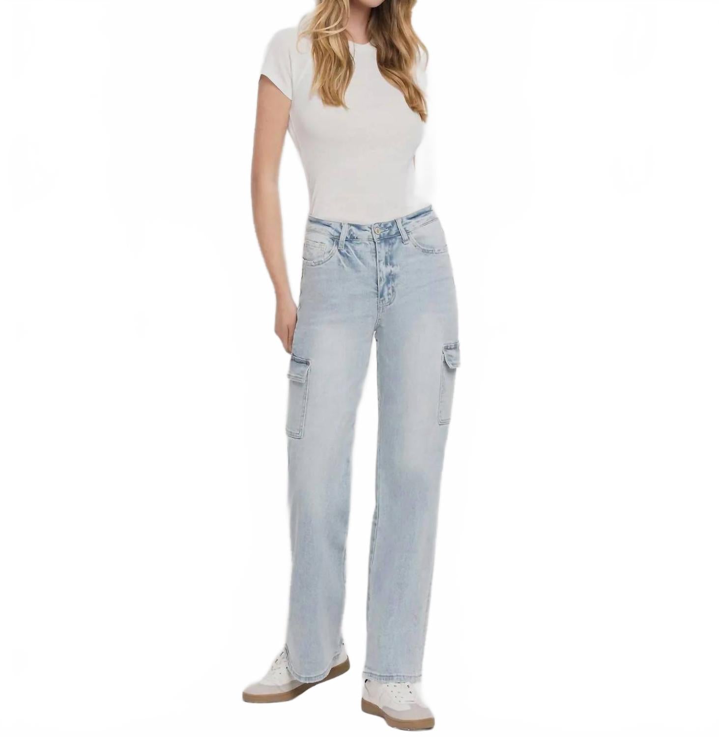 

Винтажные 90-е карго-джинсы в светлой стирке VERVET BY FLYING MONKEY, Light Wash