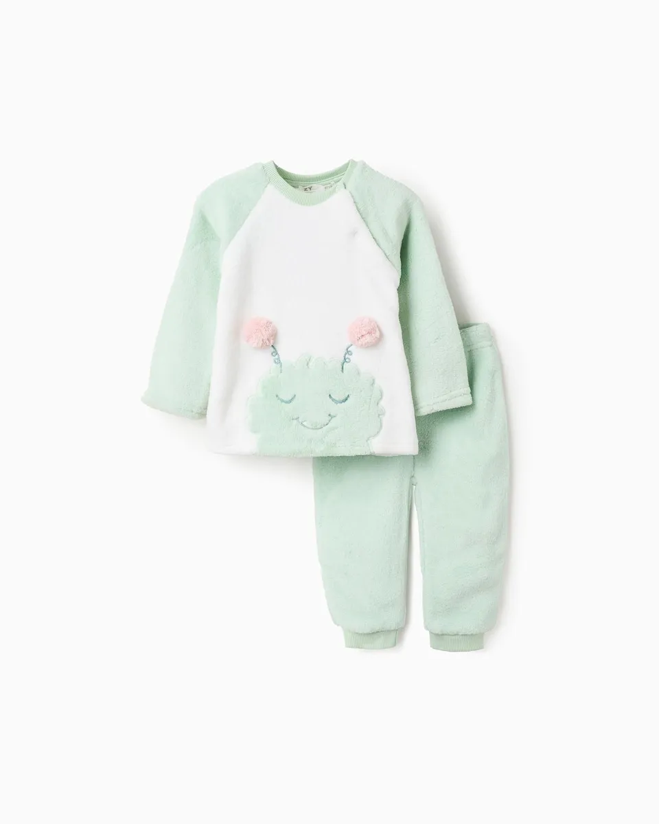 

Пижама для девочки с длинными рукавами светло-зеленого цвета Zippy