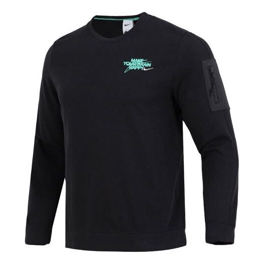 

Толстовка Nike sleeves pocket crew neck sweatshirt 'Black', черный
