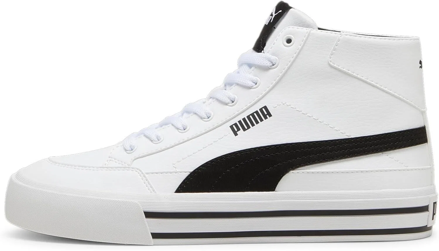 Мужские кроссовки PUMA Court Classic Vulc Mid Trainers, White Black