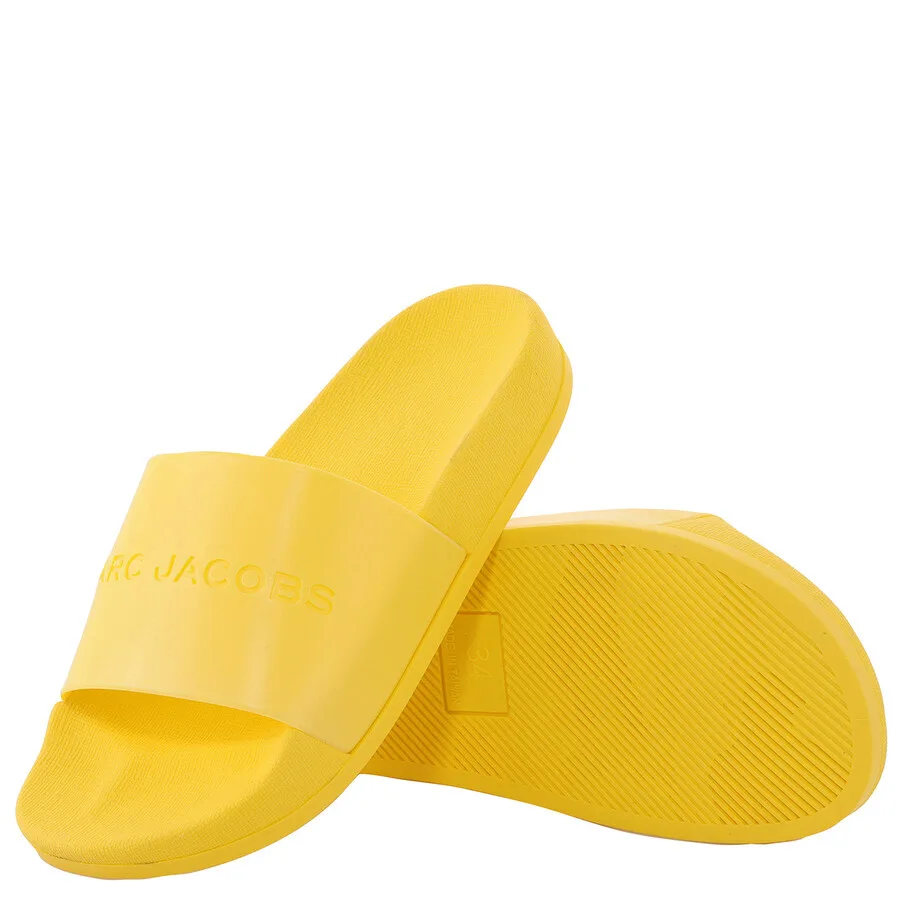 Детские слайдеры Marc Jacobs с тиснением логотипа Little Marc Jacobs, желтый — фото 2