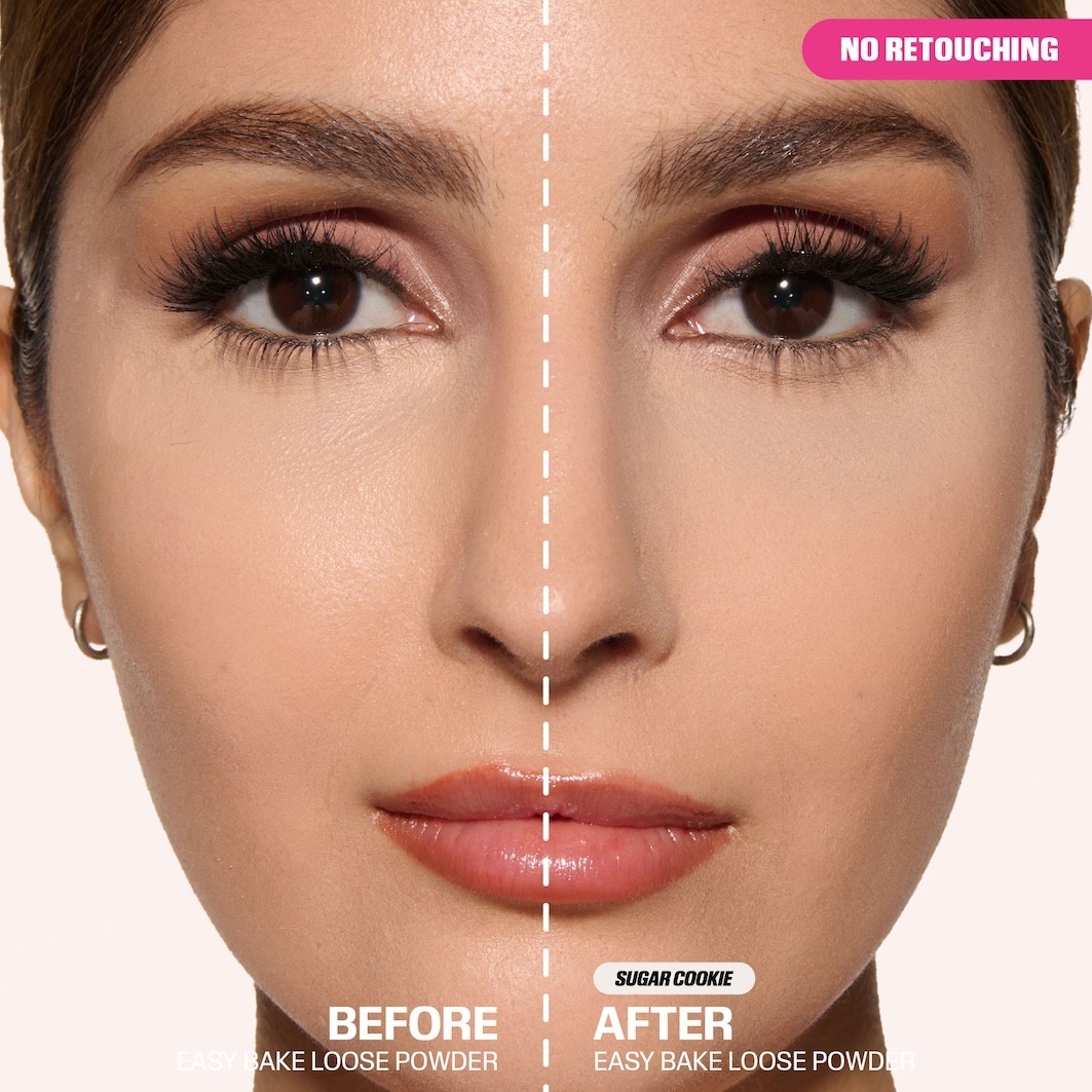 Пудра для лица easy bake loose baking & setting powder Huda Beauty, sugar cookie, вес 20 гр. — фото 2