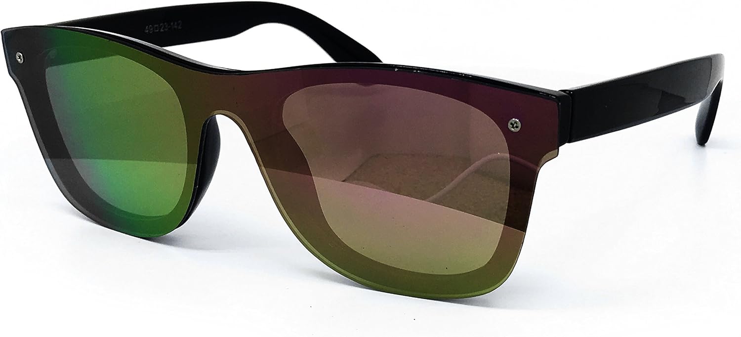 

Солнцезащитные очки 1257 с плоской верхней частью, обтекаемой формой, цельные, без оправы, с зеркальными линзами, для женщин и мужчин (цельные, без оправы, фиолетовые) O2 eyewear, Purple