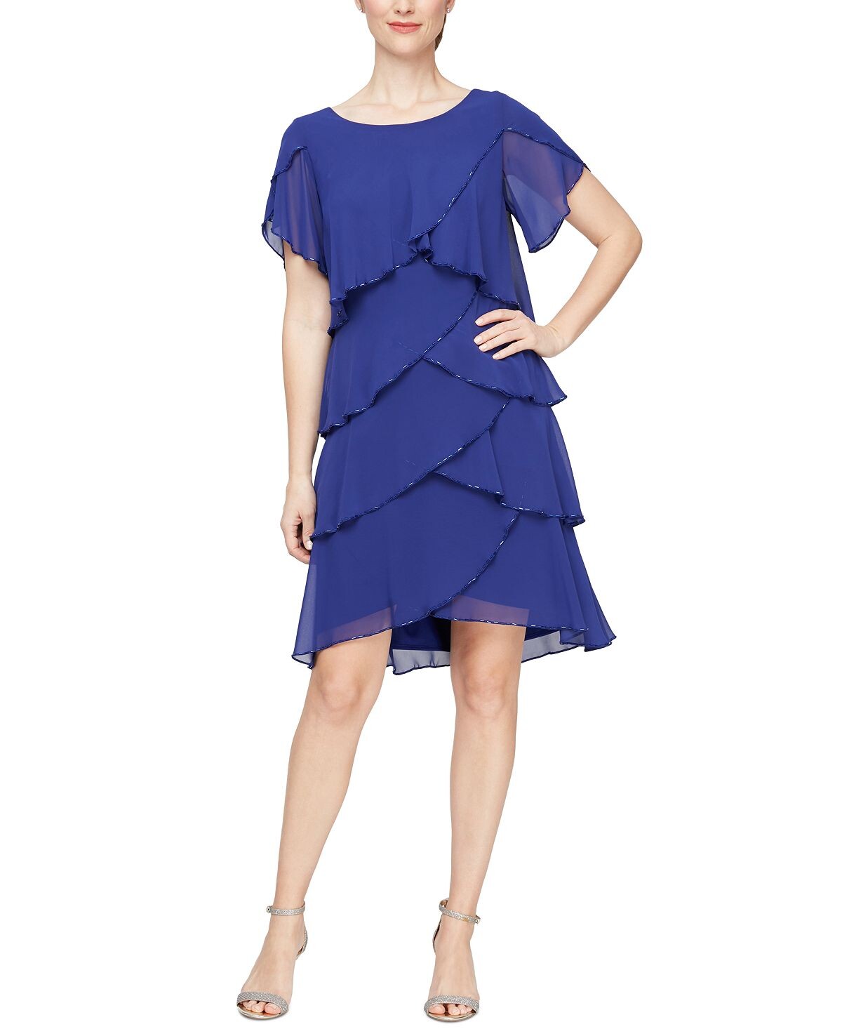 

Платье прямого кроя, расшитое бисером SL Fashions