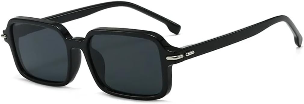 

Модные прямоугольные женские солнцезащитные очки в стиле ретро с заклепками, модные мужские зеленые солнцезащитные очки с защитой от УФ-излучения UV400 UUPTTPL, Black Black