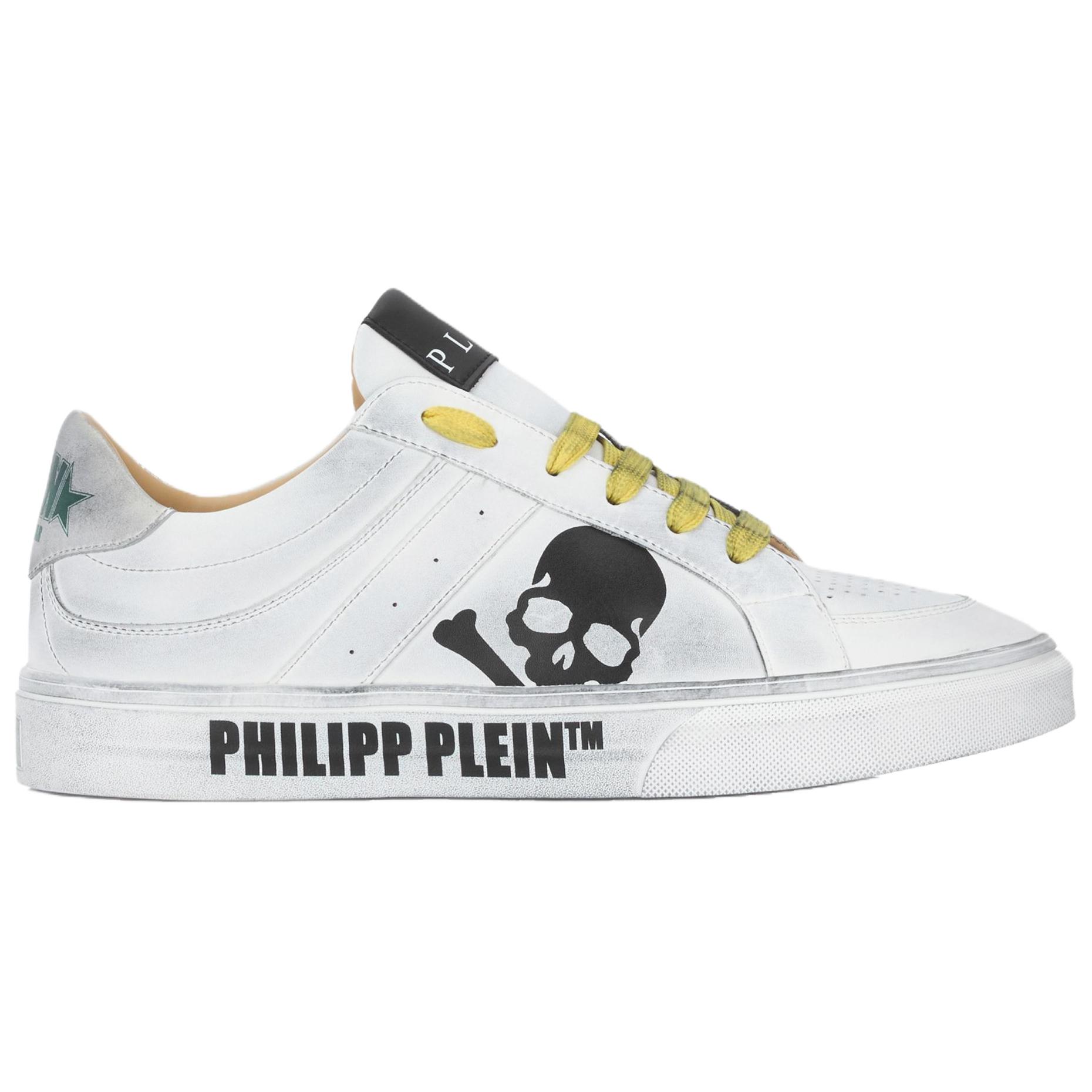 Кроссовки для скейтбординга низкие из коровьей кожи унисекс белые PHILIPP PLEIN — фото 3