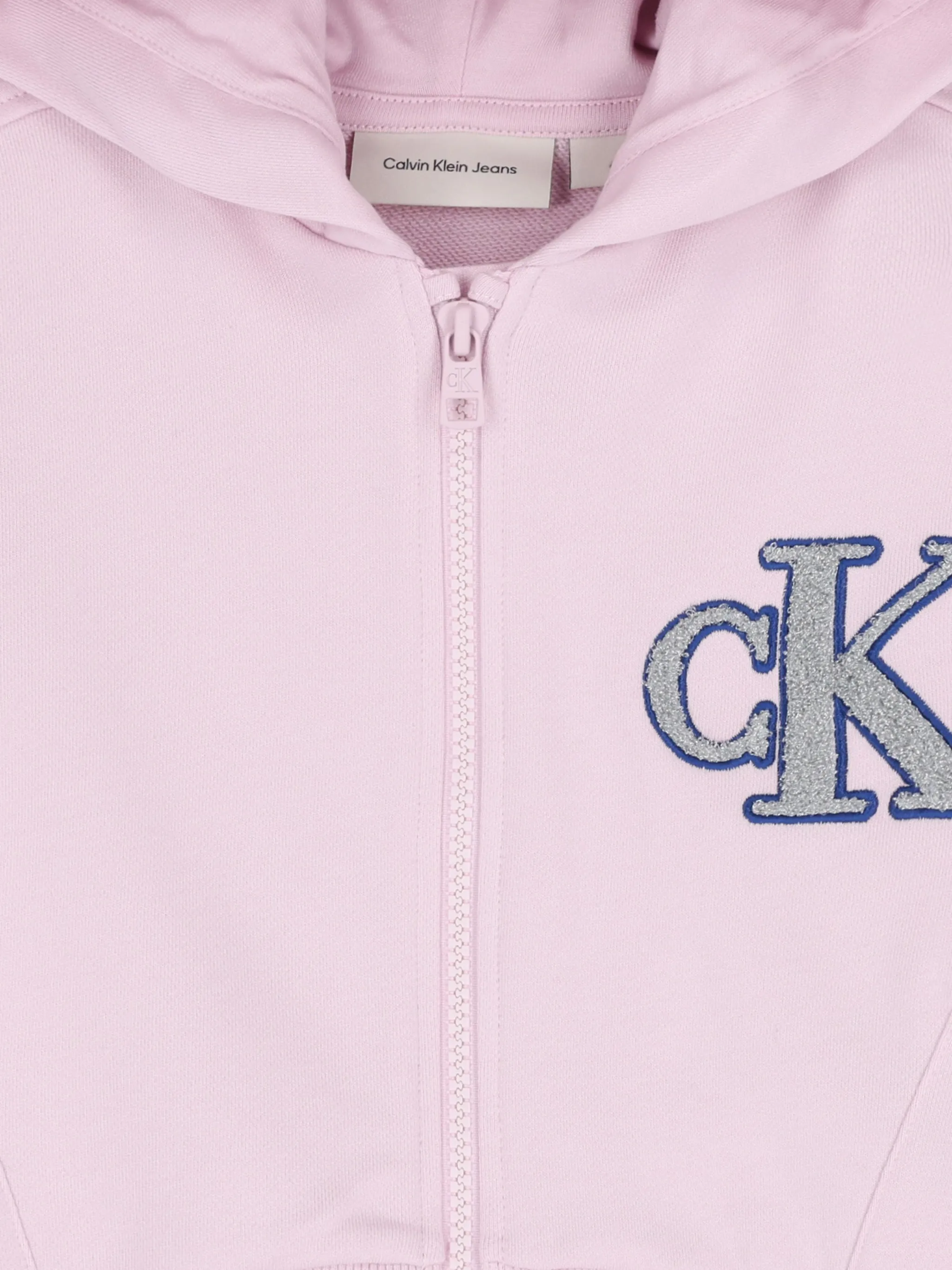 Толстовка с капюшоном на молнии с логотипом Calvin Klein Kids, розовый — фото 4