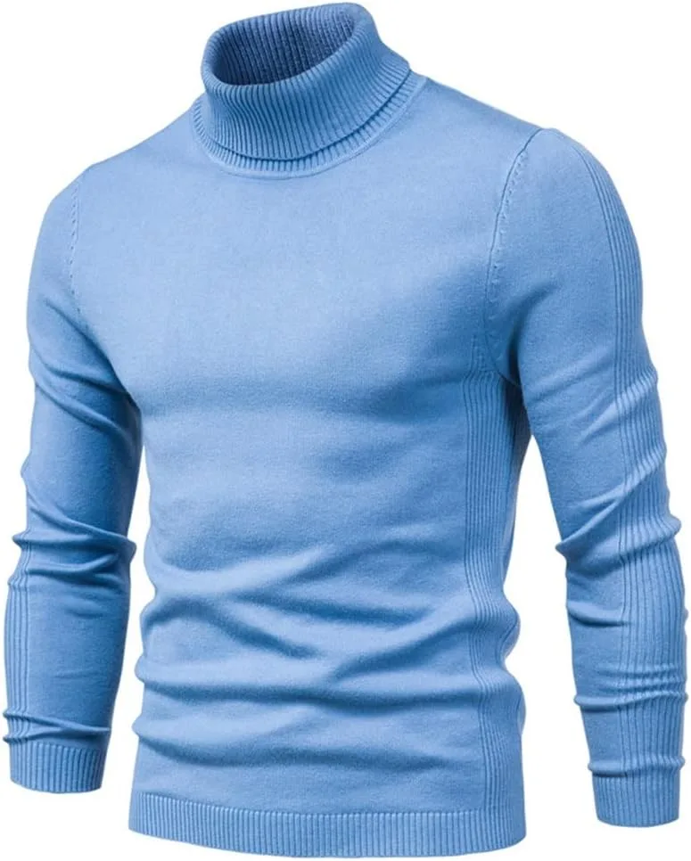 

Зимний водолазка толстый свитер Casual Neck Solid Color качественный теплый облегающий пуловер мужской HBDZUUI