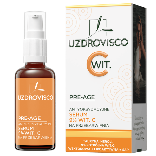 Сыворотка Uzdrovisco — Антиоксидантная с витамином С % для пигментации лица, Pre-Age, 30 мл — фото 3