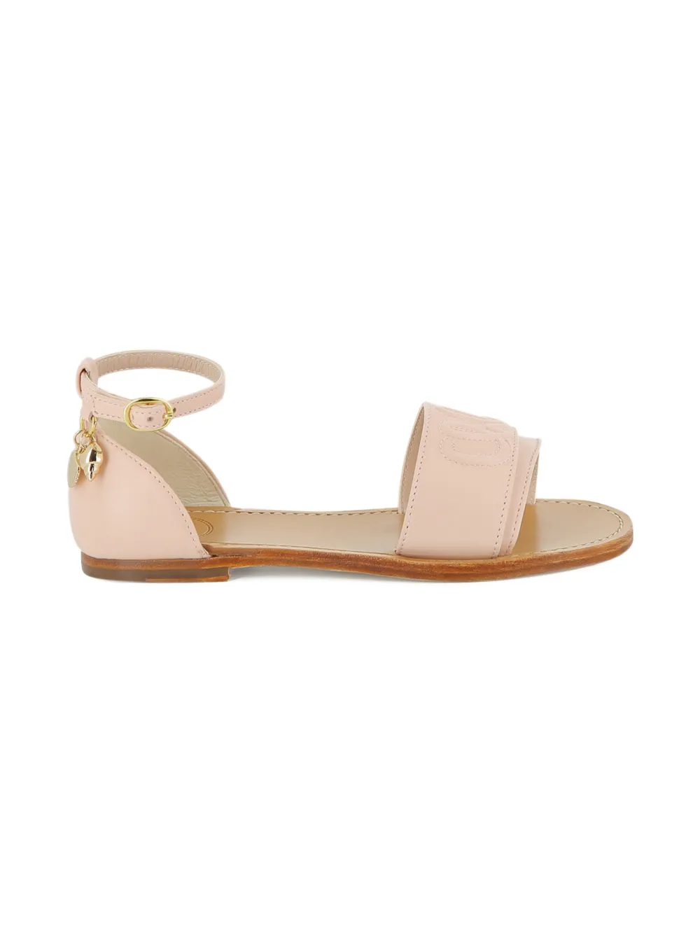 Сандалии с подвеской-логотипом Chloé Kids, розовый — фото 2