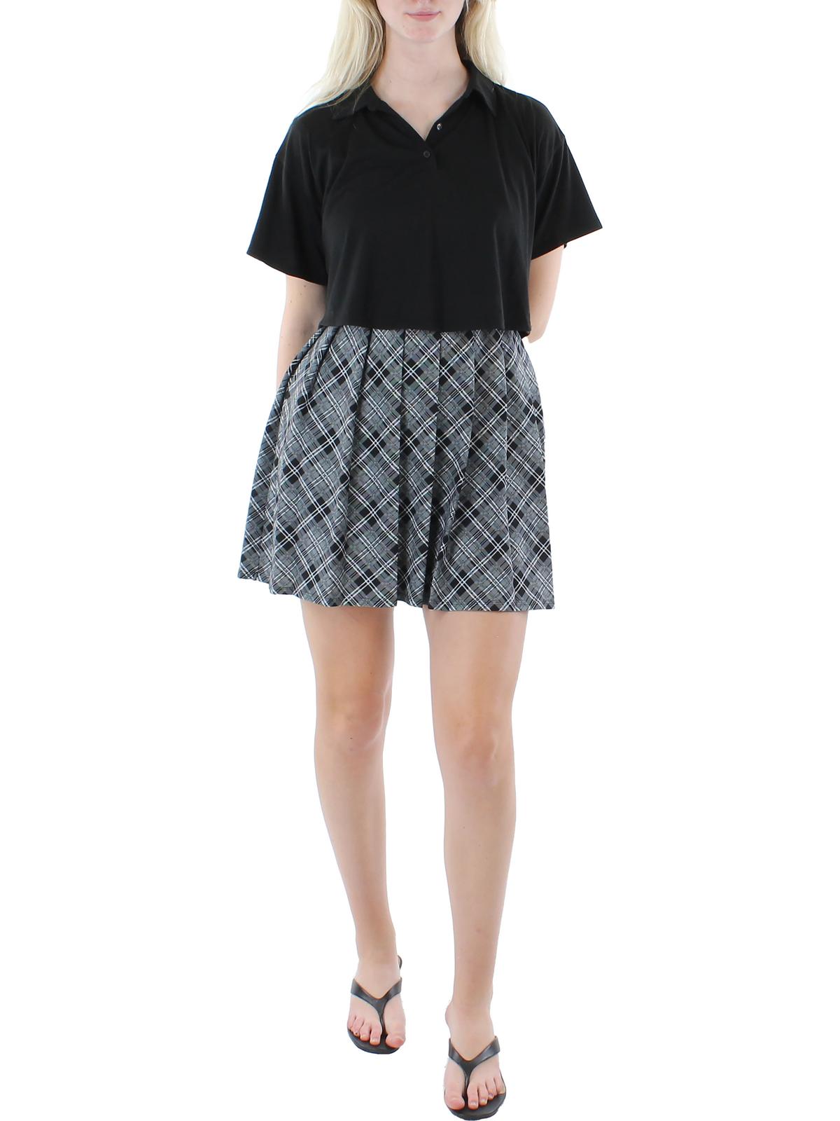 

Платье Juniors Women Knit Plaid Fit & Flare Kingston Grey, черный/серый