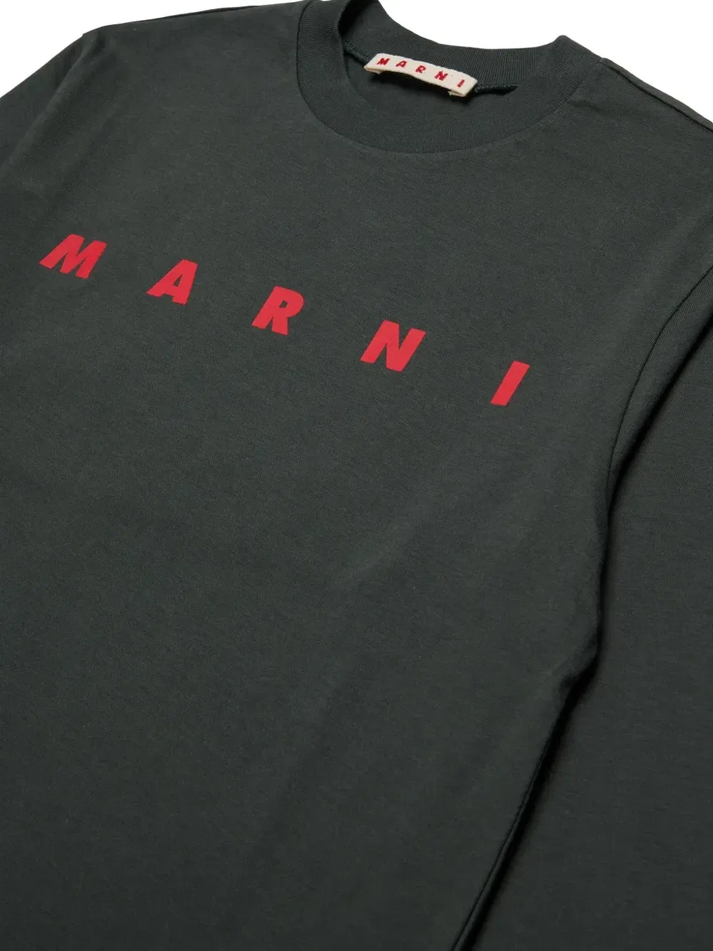Футболка с длинными рукавами и логотипом Marni Kids, зеленый — фото 3
