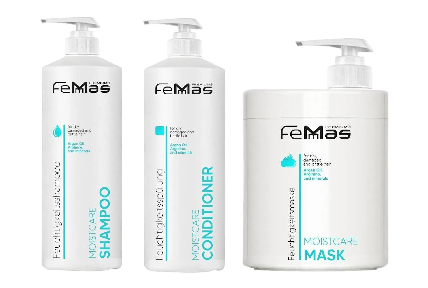 Набор для ухода за волосами «Moistcare» от Femmas (шампунь, кондиционер, маска) Femmas