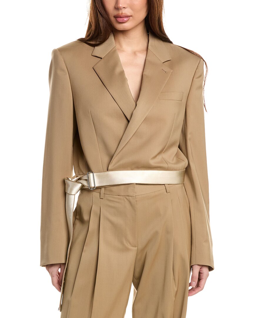 

Шерстяной блейзер Helmut Lang Wrap, коричневый