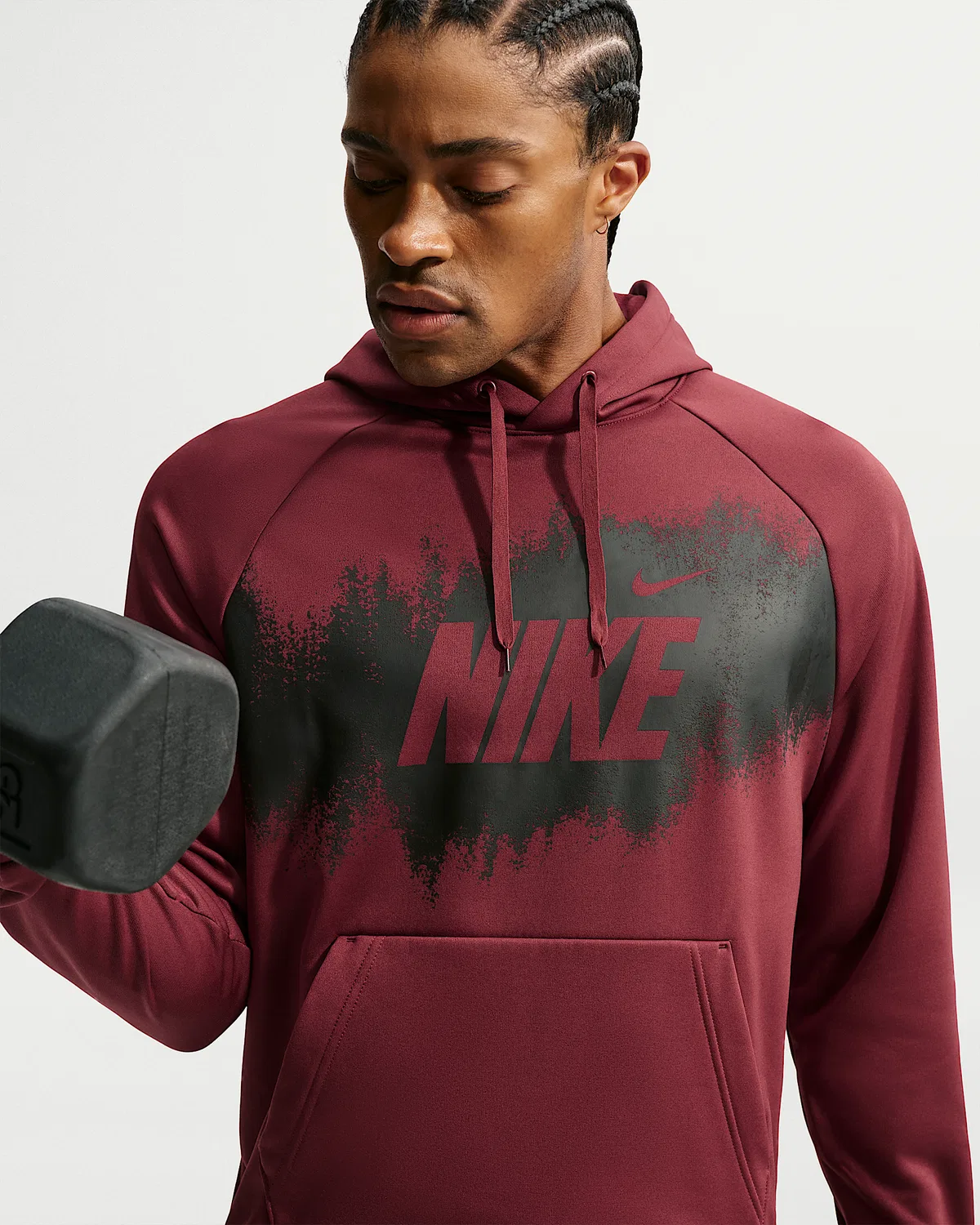 Мужское флисовое худи Nike Therma-FIT, Dark Team Red — фото 3