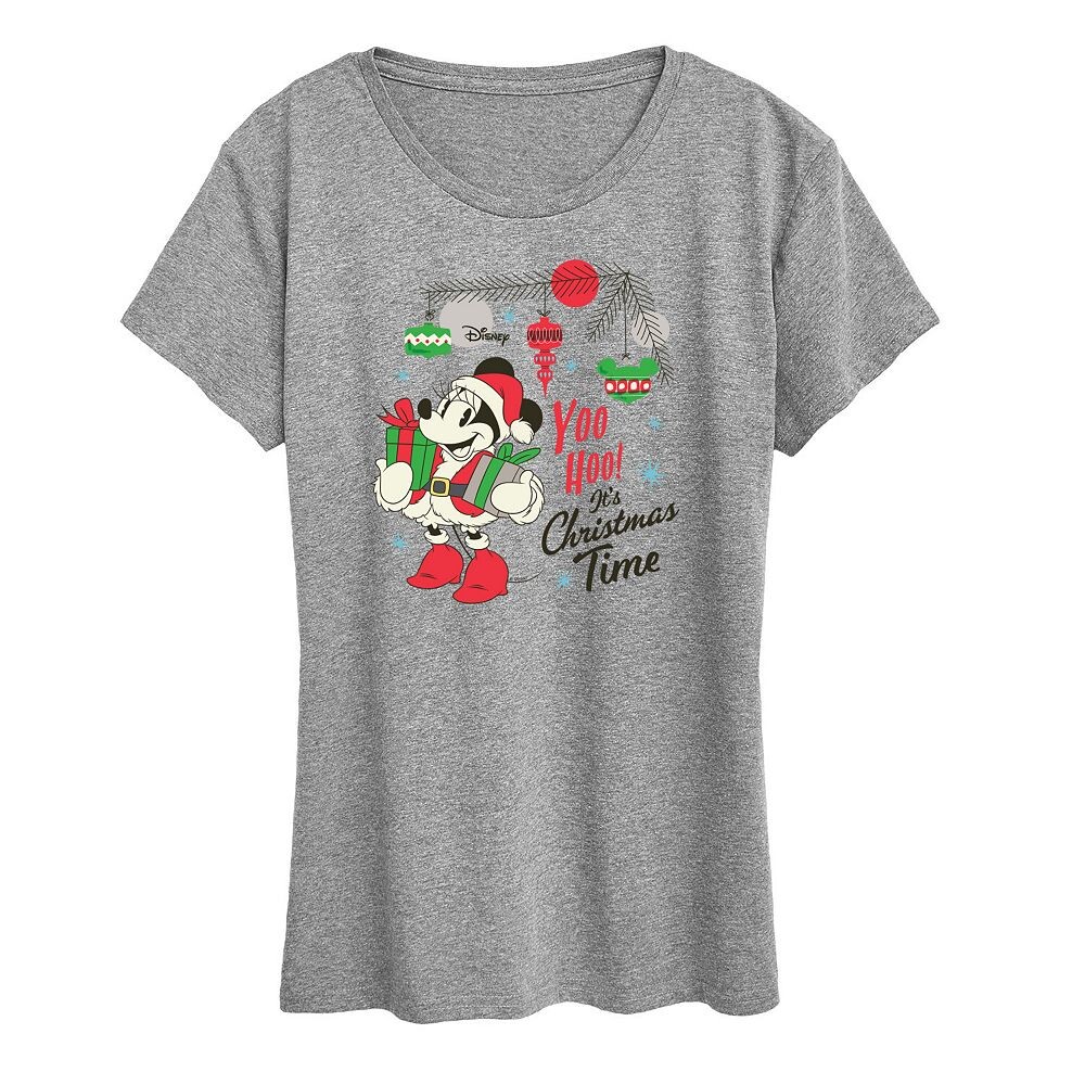 

Женская футболка с рисунком Yoo Hoo Disney's Minnie Mouse Licensed Character, цвет Heather Gray