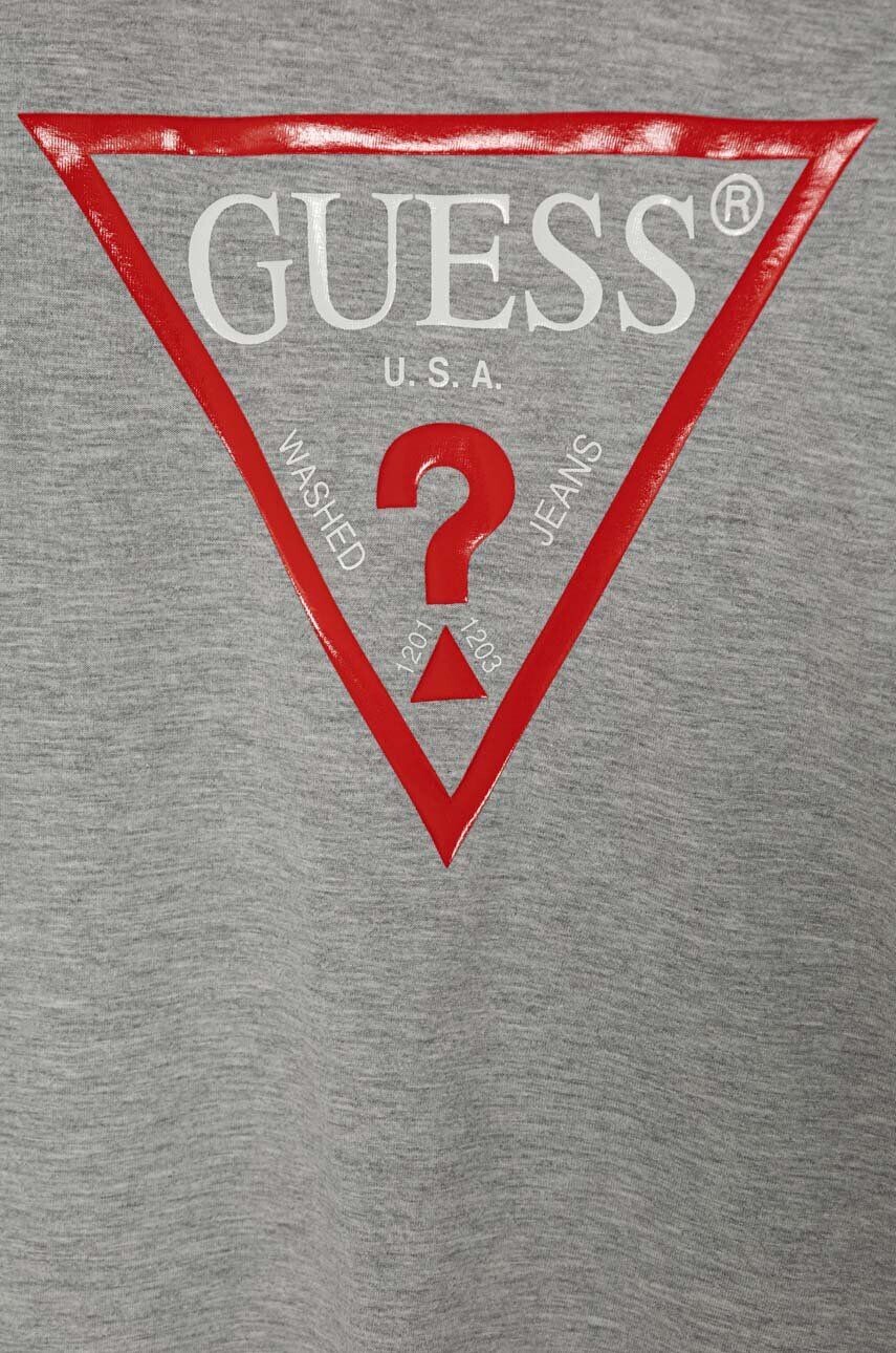 Хлопковая футболка для детей Guess, серый — фото 4