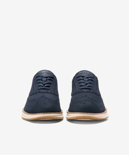 Мужские кожаные оксфорды COLE HAAN OriginalGrand Energy Weave тёмно-синие — фото 3