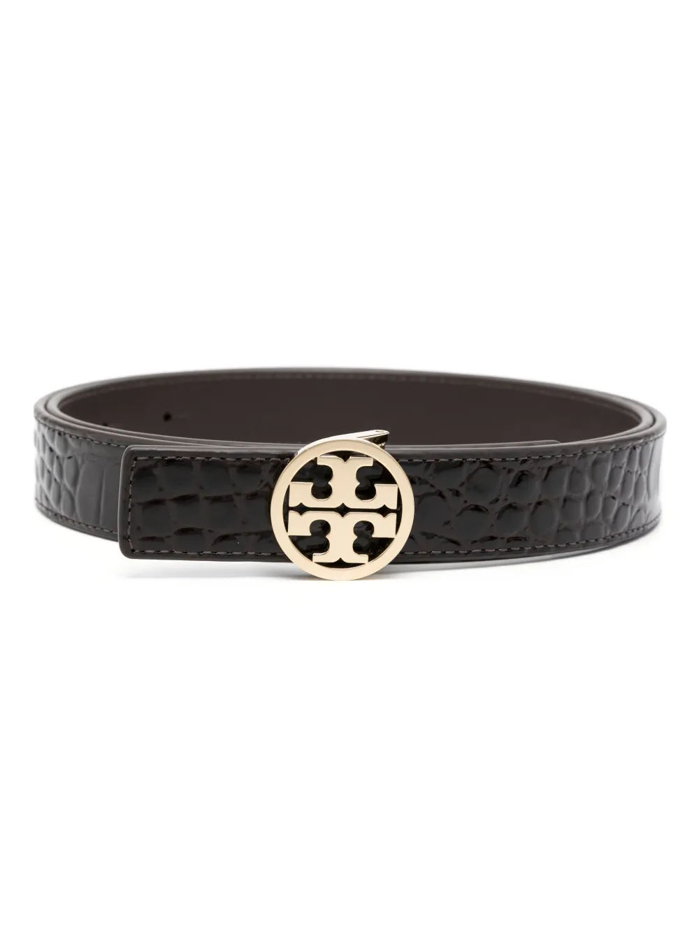 

Ремень Miller с тиснением под кожу крокодила Tory Burch, коричневый