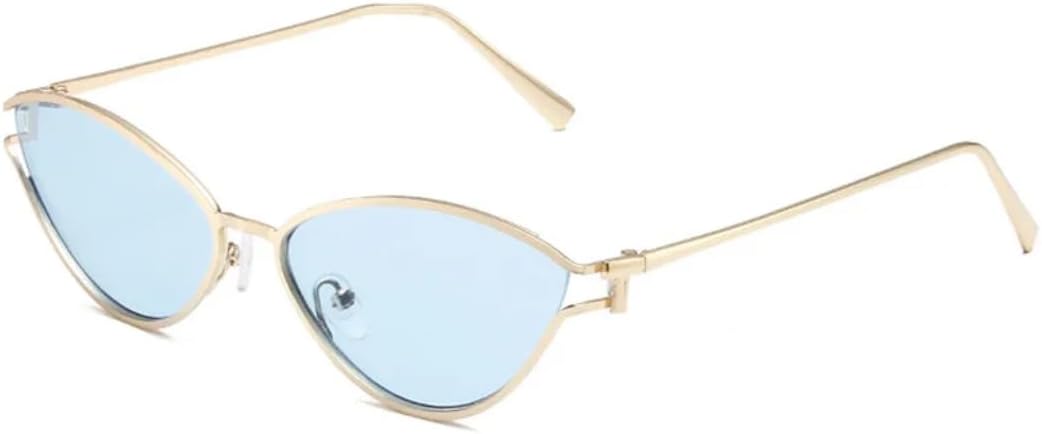 

Солнцезащитные очки с защитой от УФ-излучения UV400 | Металлическая оправа "кошачий глаз" с градиентом | Для женщин и мужчин, для занятий спортом на открытом воздухе и вождения LXLHWN, Gold-blue