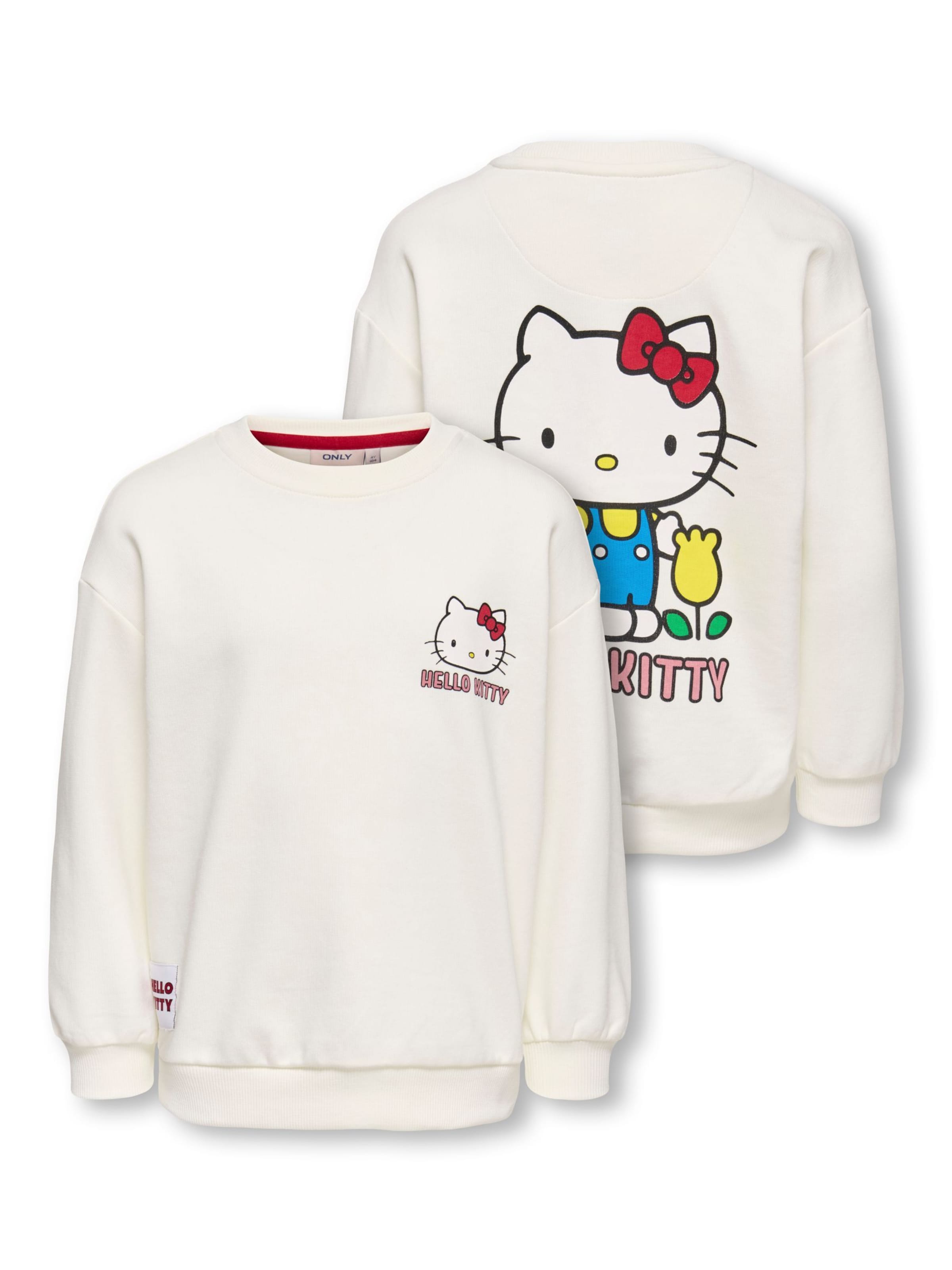 ONLY GIRLS Свитшот 'KMGKitten' в цвете Natural White — фото 3