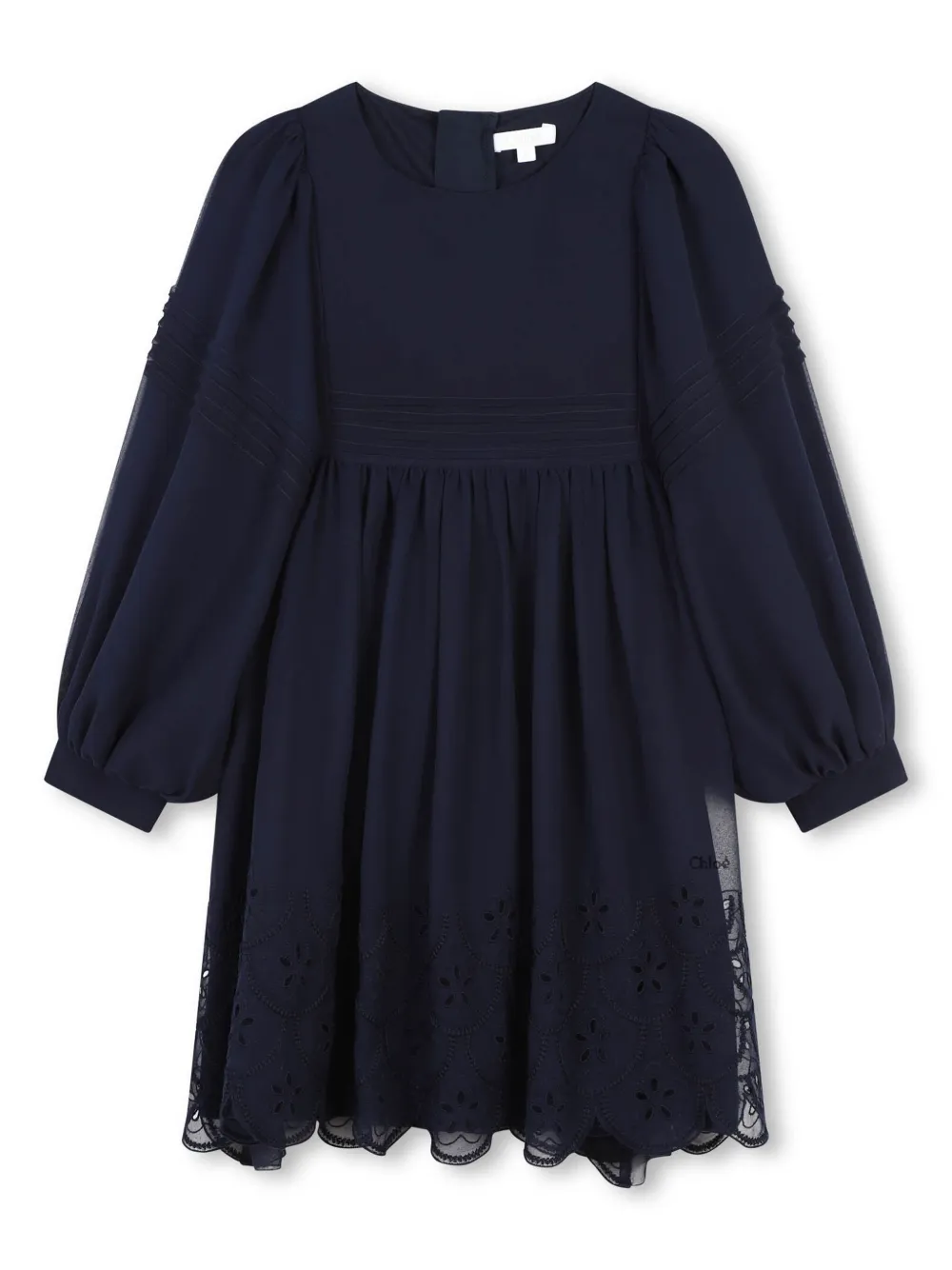 

Многослойное шелковое платье Chloé Kids, синий