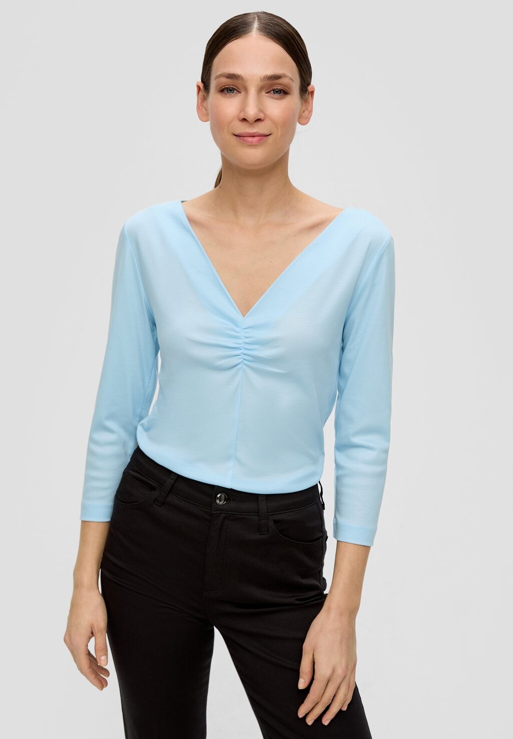 

Рубашка с длинным рукавом SOFTEM s.Oliver BLACK LABEL, цвет arktisblau