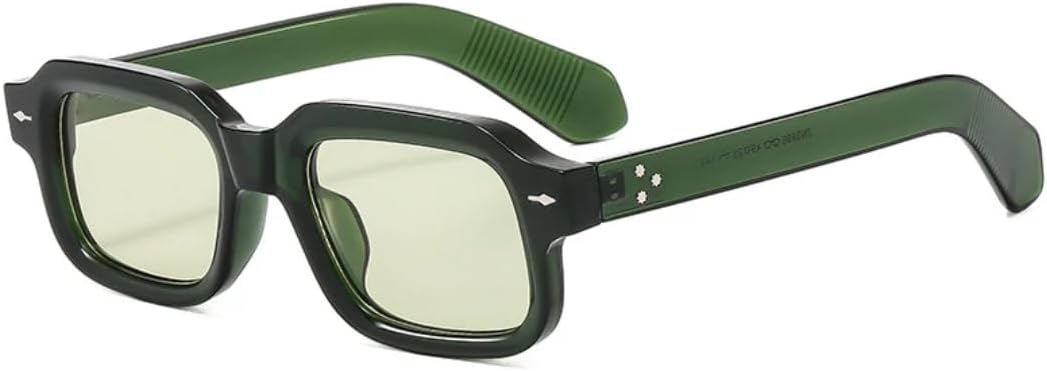 

Ретро-солнцезащитные очки для мужчин, маленькие, модные, с прозрачными линзами цвета океана, защита от УФ-излучения UV400, модные женские очки с заклепками UUPTTPL, Green Green