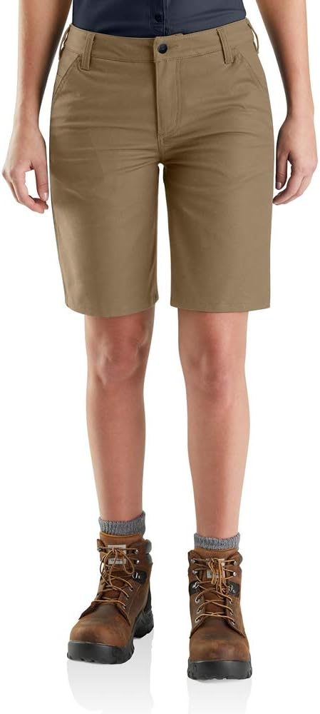 

Carhartt женские рабочие шорты Rugged Professional Series Rugged Flex Loose Fit Canvas, Dark Khaki