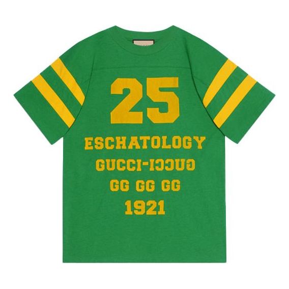 

Футболка Gucci SS21 1921 Series Alphabet Printing Casual Short Sleeve Unisex Green, зеленый