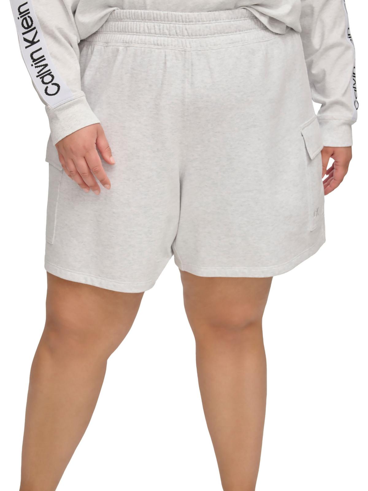 

Плюс женские шорты для фитнес-тренировок Calvin Klein Performance, цвет optic heather